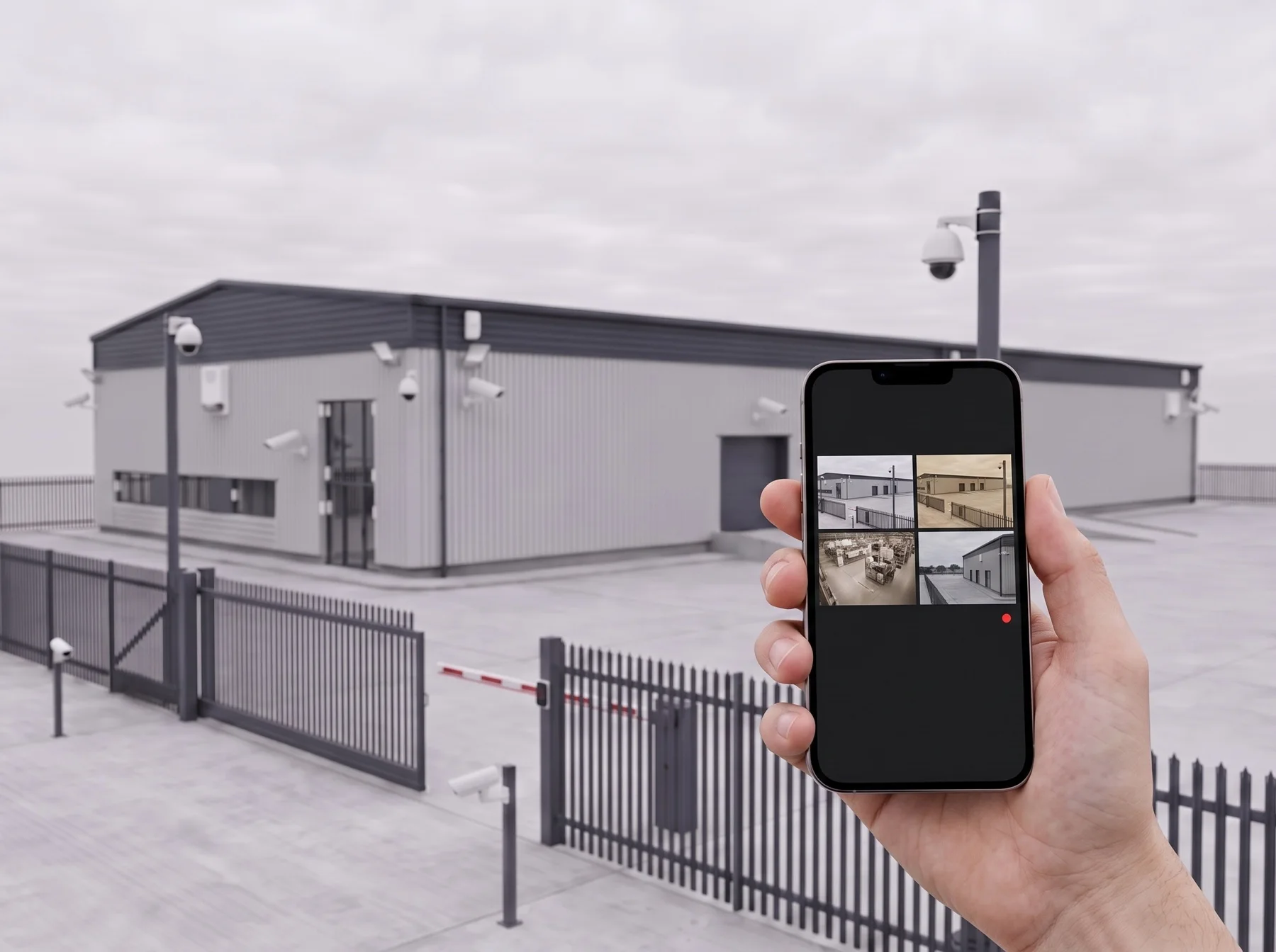 Die fertige Anlage, gesteuert per Smartphone-App mit Live-Bildern aller Kameras
